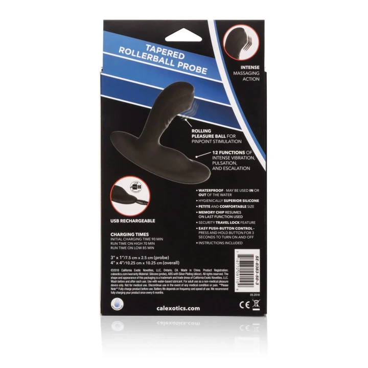 Wibrator analny Eclipse™ z 12 funkcjami, wodoodporny, silikonowy 3.25 cm