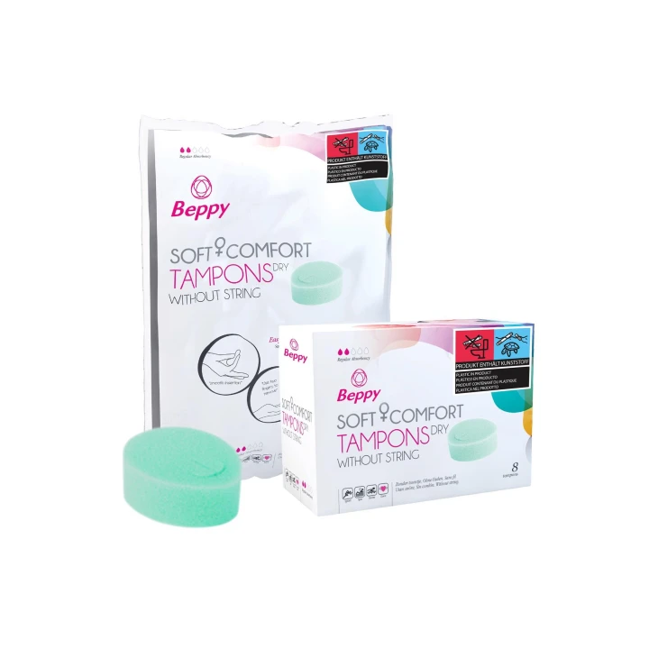 Tampony Beppy Soft & Comfort - 8szt, pianka poliuretanowa, bez sznureczka, dla aktywnych