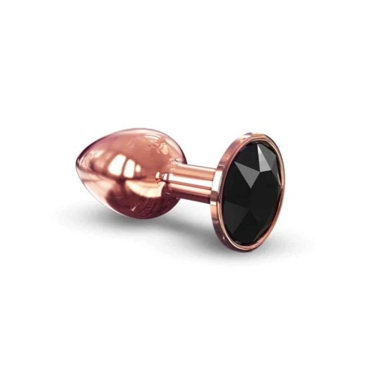 Korek analny - Marc Dorcel Diamond Plug S, metalowy, różowe złoto, 7,1 cm