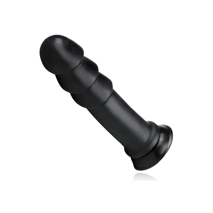 Dildo MadBull XXL z przyssawką, elastyczny, 28,9 cm długości, czarny