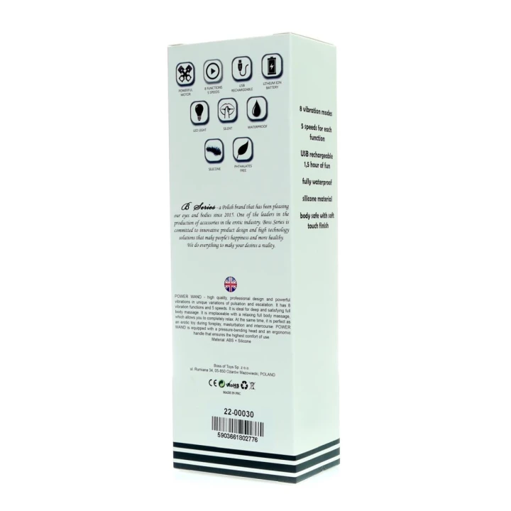 Masażer do ciała - Rechargeable Wand - wodoodporny, silikonowy, 8 programów wibracji