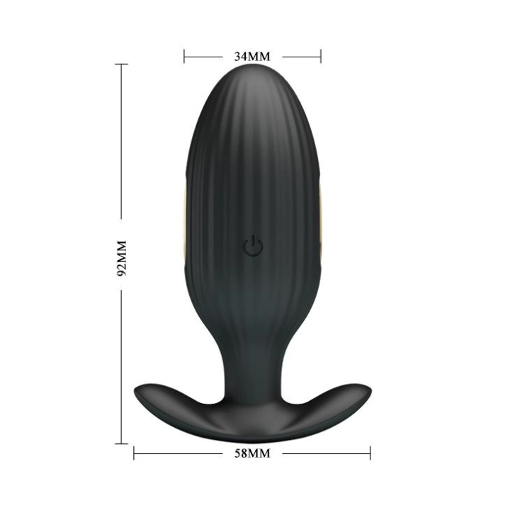 Korek analny Pretty Love Jefferson – 12 funkcji, USB, sterowanie aplikacją, czarny