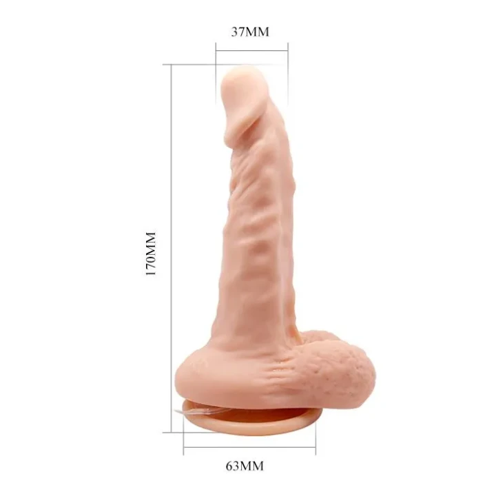 Dildo BAILE- BARBARA Max 6.7'', funckcja wibracji, materiał TPR ABS, ssawka