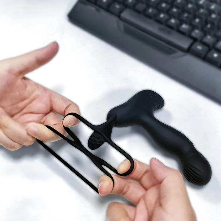 Masażer prostaty, silikonowy, 7 funkcji wibracji, pilot bezprzewodowy, grzanie