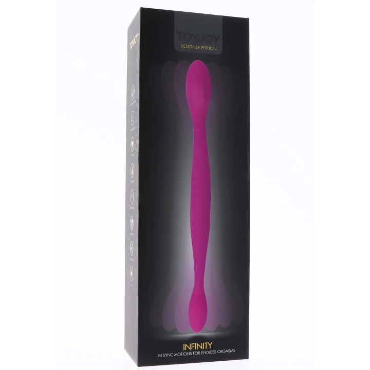 Dildo podwójny TOYJOY Infinity, silikonowy, wibracje 3 prędkości, 37 cm