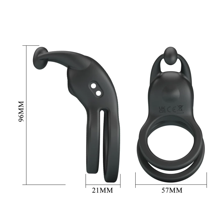 Pierścień wibracyjny, Pretty Love, podwójny design, silikon, 5,7cm