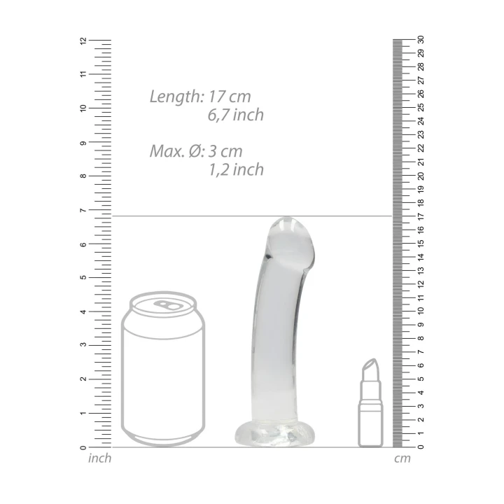 Dildo CRYSTAL CLEAR - 17 cm, przezroczyste, z przyssawką, bez ftalanów