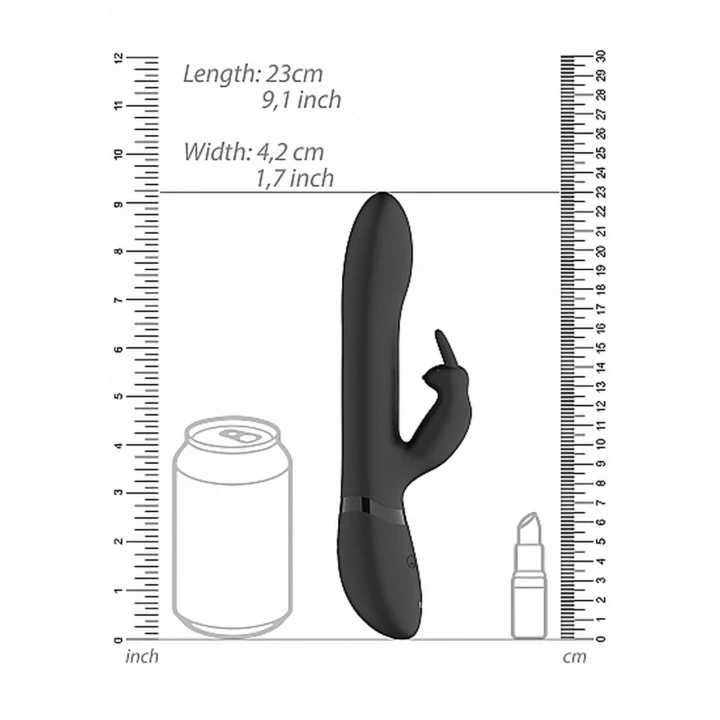 Wibrator królik Amoris z 10 funkcjami, wodoodporny, silikonowy, 3 silniczki