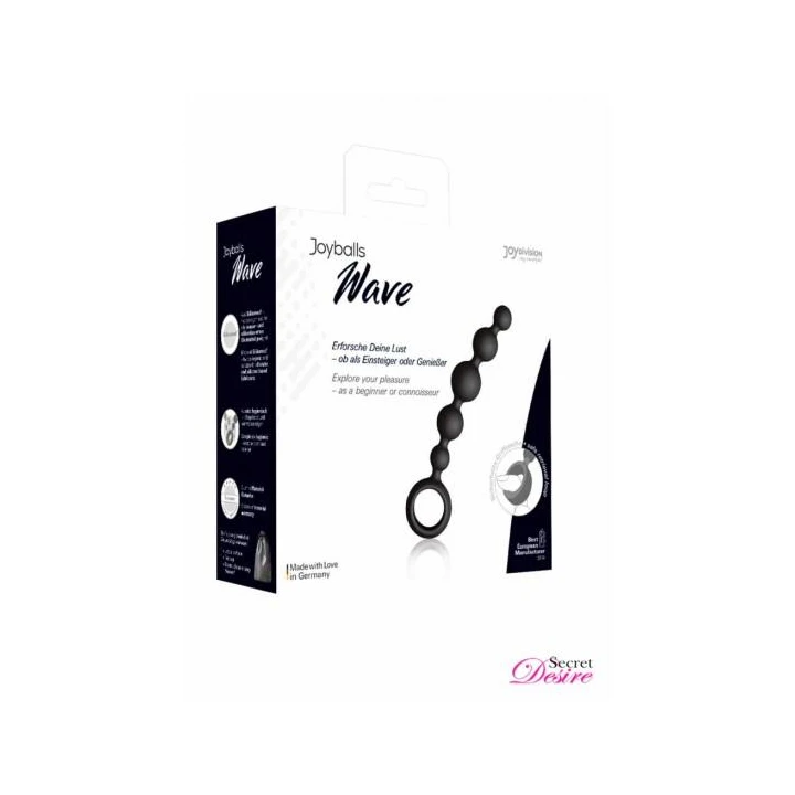 Zabawka analna Joyballs Wave, silikon medyczny, wodoodporna, 17,5 cm