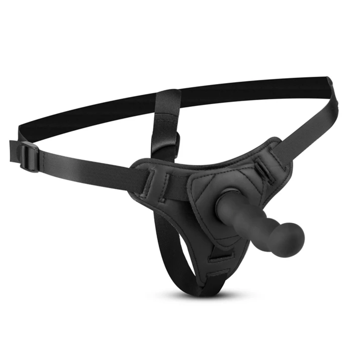 Strap-on silikonowy Teazers z regulowaną uprzężą, dla bioder do 110 cm, kompaktowy rozmiar