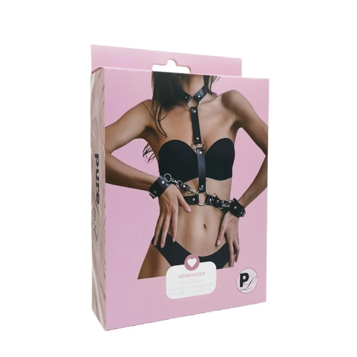 Uprząż BDSM Pure Lust Uma z regulowanymi opaskami i fetyszowymi akcentami