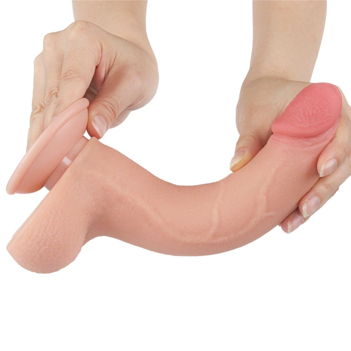 Dildo Realistyczny TPE Dual Layer 8.5'' z Przyssawką i Technologią Przesuwającej się Skóry