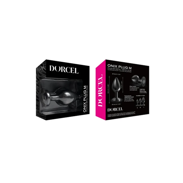 Korek analny DORCEL ONIX PLUG L, metalowy, wodoodporny, 9,5 cm długości