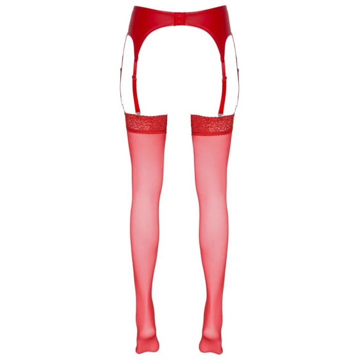 Pończochy Oeko-Tex Czerwone 20 den COTTELLI LINGERIE, Koronkowe, Komfortowe