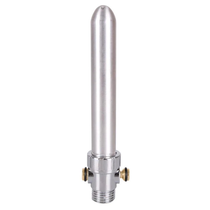 Natrysk analny Total Splash – Aluminium, długość 15,5 cm, 5 otworów, standardowy gwint