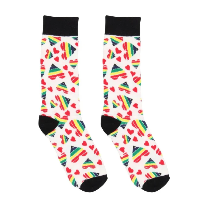 Skarpetki Sexy - Happy Hearts, rozmiar 42-46, 75% bawełny, elastyczne, zmysłowe