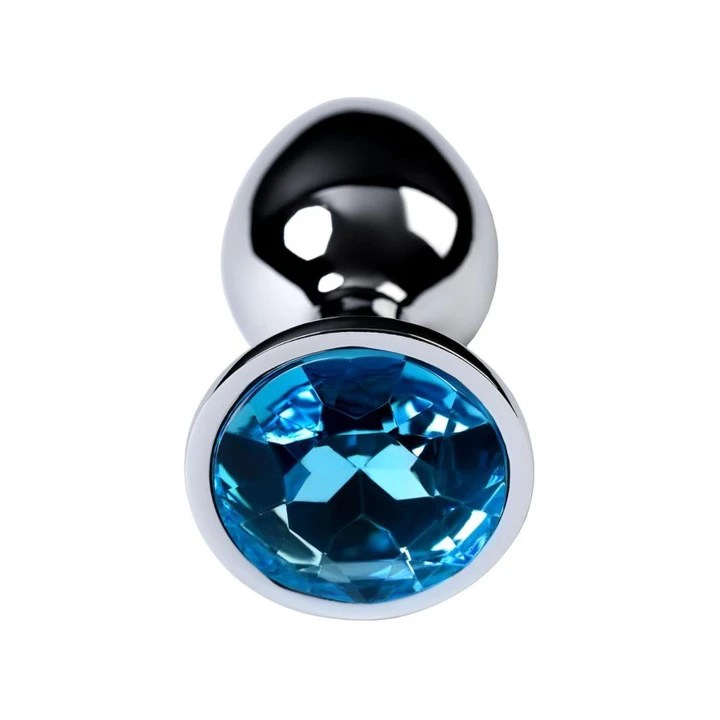 Korek analny TOYFA Metal, srebrny, 7 cm, średnica 2,8 cm, z topazowym kryształem