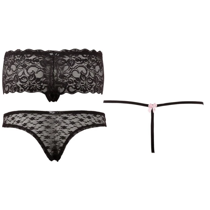 Majtki COTTELLI LINGERIE - Zestaw koronkowych fig i stringów, XL, eleganckie i komfortowe