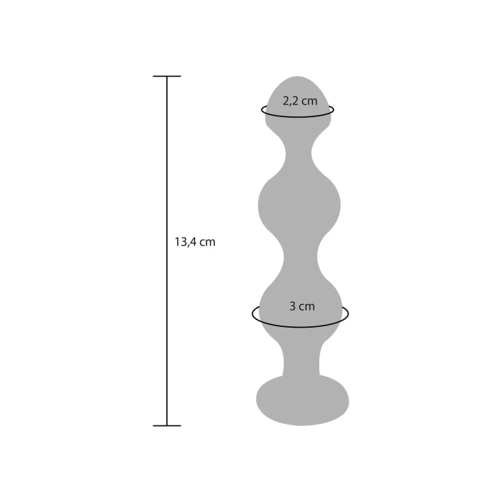 Zatyczka analna TOYJOY Diamond Star Beads, 13.4 cm, z klejnotem, srebrna