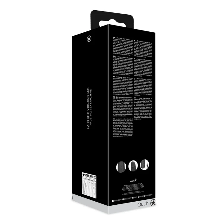 Maszyna wibracyjna i pchająca - silikon, 13 trybów, ładowanie USB - czarna