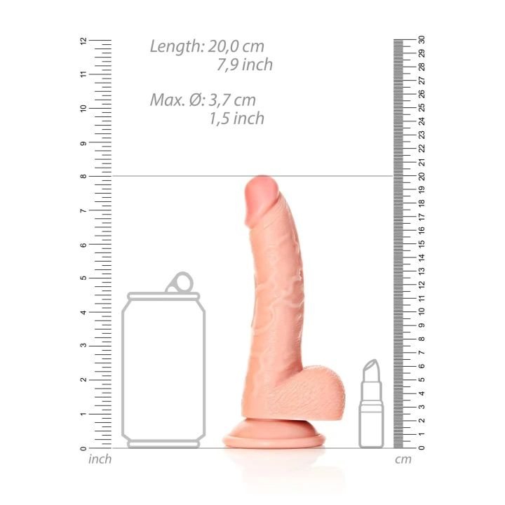 Dildo Real Rock - Zakrzywiony, Suction Cup, 7