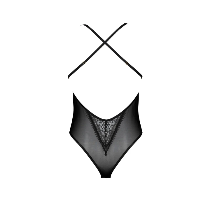 Body CASMIR DENERYS BLACK, koronkowe ramiączka, tiul 85% Poliamid, XXL/XXXL