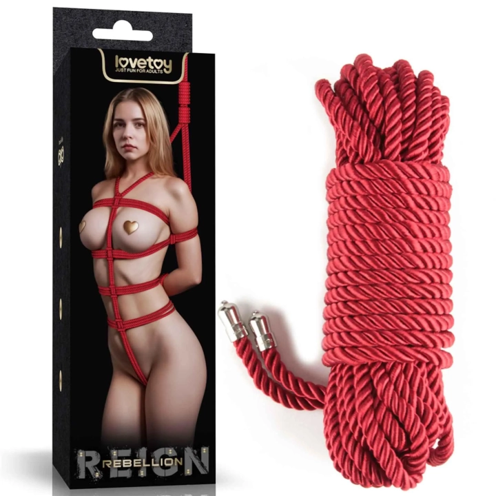 Rope do bondage Rebellion Reign 10m, poliester, jedwabista faktura 6mm