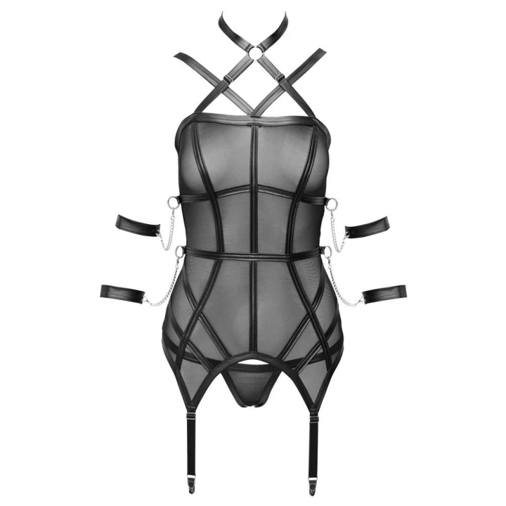 Kajdanki bondage Cottelli BONDAGE z regulowanymi pasami, 90% poliamid, 10% spandex