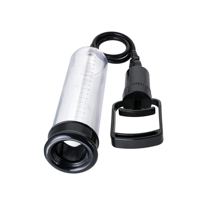 Pompka do penisa A-TOYS, PVC, czarna, 23,5 cm, mocny mechanizm ssania