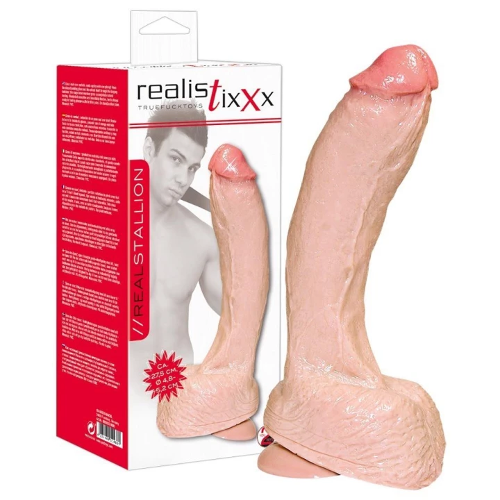 Dildo Realistixxx, PVC, długość 27,5 cm, średnica 4,8-5,2 cm