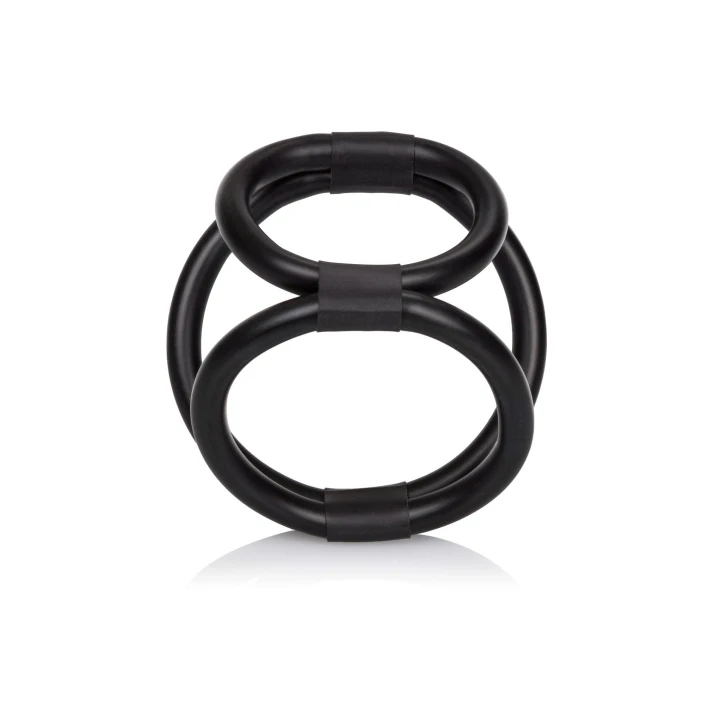 Klatka na penisa z szybkim zwolnieniem, czarna, gumowa, 6 cm