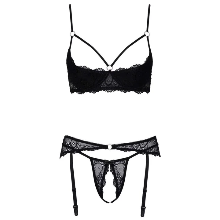 Biustonosz na półce z zestawem COTTELLI LINGERIE - koronkowy, seksowny, z opaską satynową