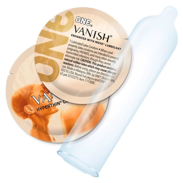 Prezerwatywy Vanish ONE Hyperthin, 53 mm, wegańskie, ultra cienkie, 12 szt.
