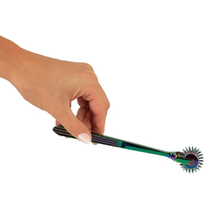 Wiatraczek erotyczny Rainbow Triple Pinwheel, metalowy, 3 obręcze, 18,5 cm długości