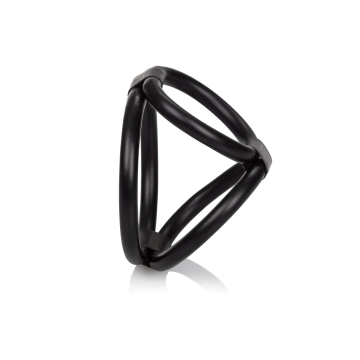 Klatka na penisa z szybkim zwolnieniem, czarna, gumowa, 6 cm