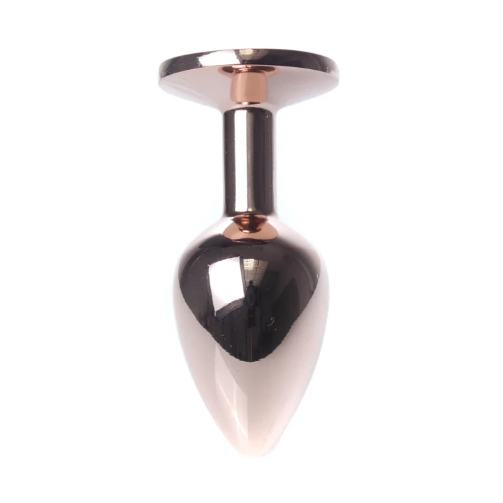 Korek analny (plug) Red Gold — stal nierdzewna, 7 cm, diamentowy dekor
