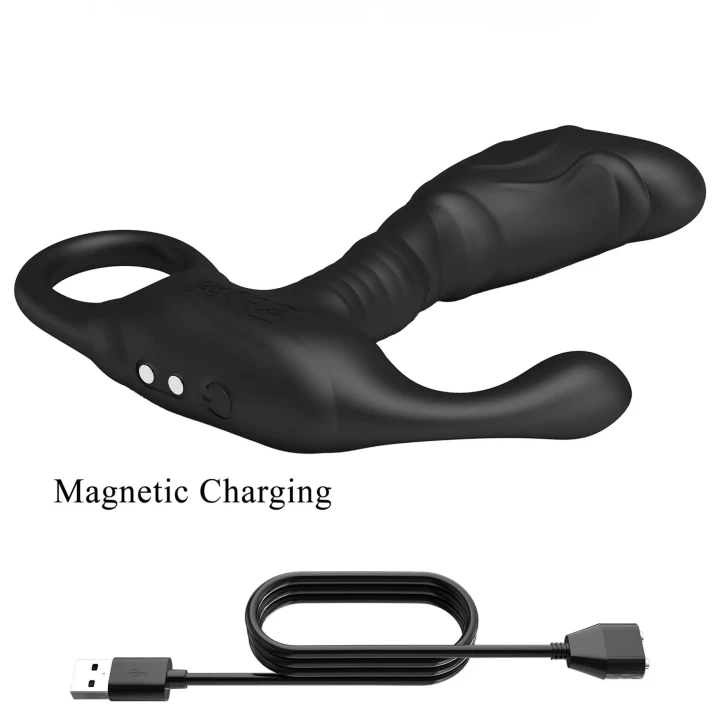 Wibrator analny Pretty Love - Aplikacja, 12 trybów, silikon, 2,4 cm