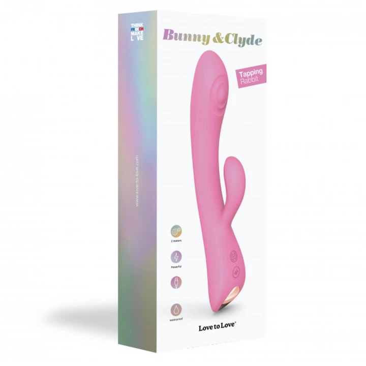 Stymulator łechtaczki BUNNY & CLYDE, silikon, 10 trybów wibracji i wodoodporny