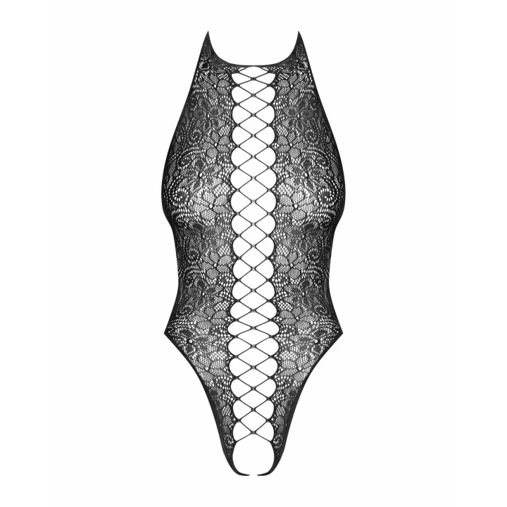 Body OBSESSIVE, koronkowe, S/M/L, kwiatowy wzór, elastyczna dzianina Multistretch