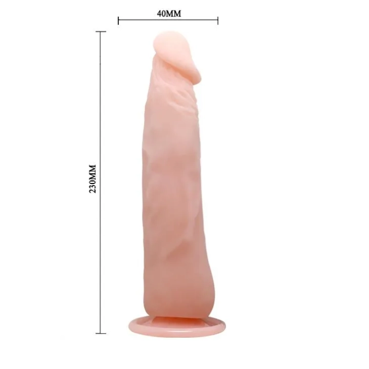 Dildo BAILE - Wibrator realistyczny, z przyssawką, wielofunkcyjny, kolor cielisty
