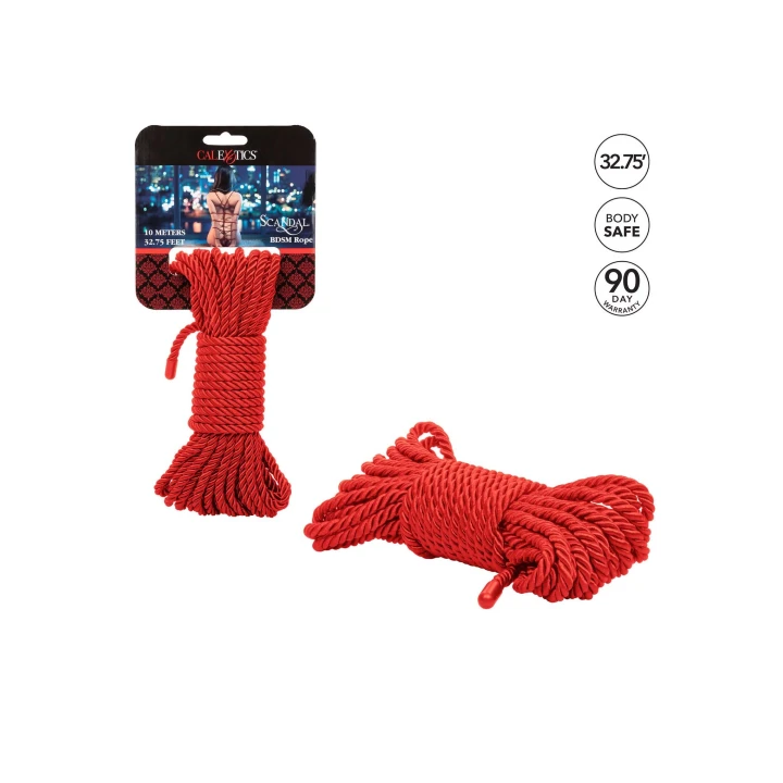 Linka BDSM Scandal, 10m, Bawełna/Poliester, Czerwona, Idealna do wiązania