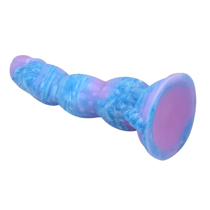 Dildo - Power Monsters Alien, 20,5 cm, pofalowana tekstura, silikon medyczny