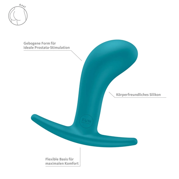 Korek analny Bootie M Aquamarine FF – silikonowy, długość 9 cm