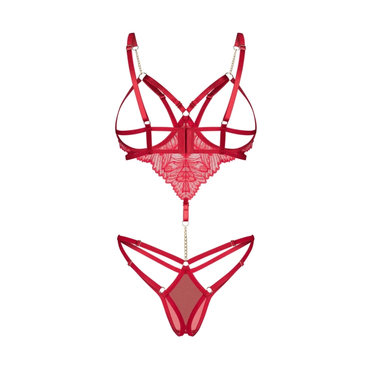 Body Matildea OBSESSIVE, otwarte miseczki, koronka, regulowane ramiączka