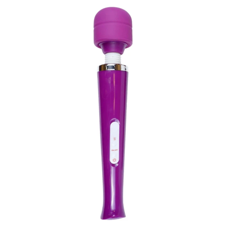 Masażer Wand USB, Purple - Silikon/ABS, 10 Funkcji, Ergonomiczny Uchwyt