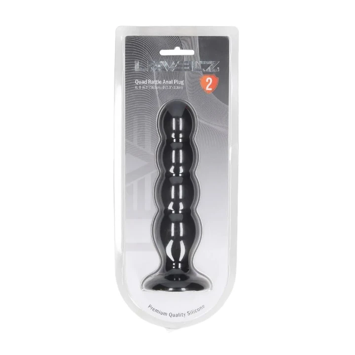 Korektor analny Quad Rattle LEVELZ - XL, 16,5 cm, silikon płynny, grzechotka
