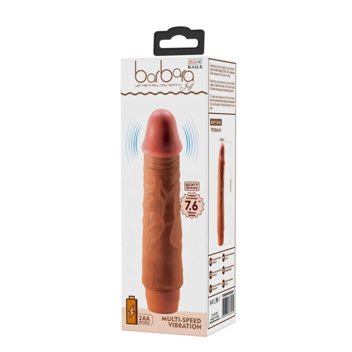 Dildo - BAILE - realistyczny TPR, wielostopniowe wibracje, 7.6''