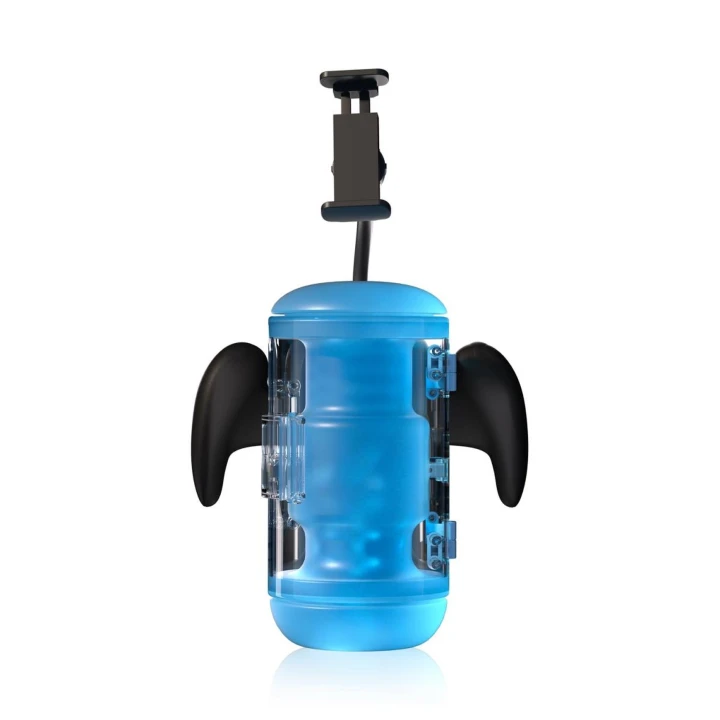 Masturbator automatyczny BLOWCAST Wingman PRO z wibracjami, podgrzewaniem i uchwytem na telefon