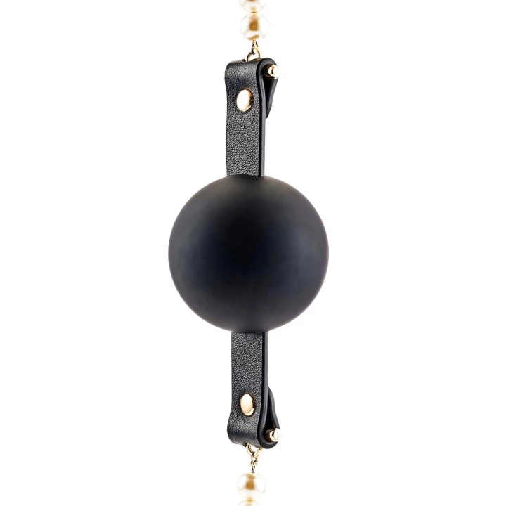 Knebel Majestic Pearl – silikon, regulowany pasek wegański, dekoracyjne perły