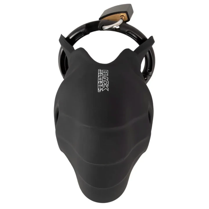 Klatka na penisa i jądra Black Velvets, silikonowa, elastyczna, z zamkiem